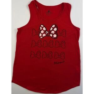 Disney Parks Minnie Mouse Girls Tank Top Red Size Large 10 12 Graphic